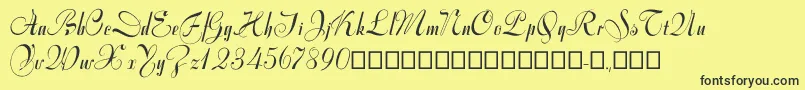 Varianteinitials Font – Black Fonts on Yellow Background