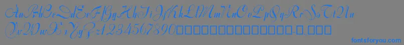 Varianteinitials-Schriftart – Blaue Schriften auf grauem Hintergrund