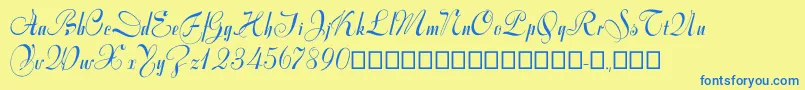 Varianteinitials Font – Blue Fonts on Yellow Background