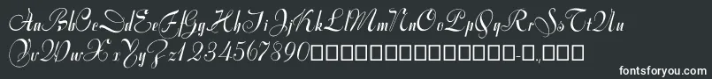 Varianteinitials-Schriftart – Weiße Schriften auf schwarzem Hintergrund