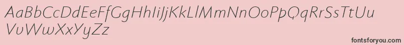 Fabersanspro46reduced-Schriftart – Schwarze Schriften auf rosa Hintergrund