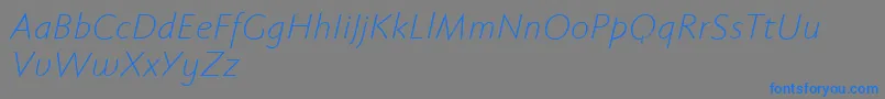Weitere Informationen zur Fabersanspro46reduced-Schriftart Fabersanspro46reduced-Schriftart – Blaue Schriften auf grauem Hintergrund