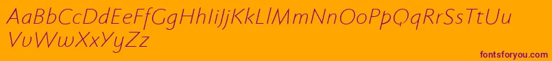 Fabersanspro46reduced Font – Purple Fonts on Orange Background