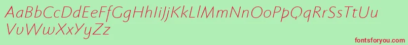 Fabersanspro46reduced Font – Red Fonts on Green Background