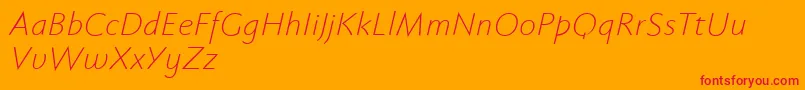 Fabersanspro46reduced Font – Red Fonts on Orange Background