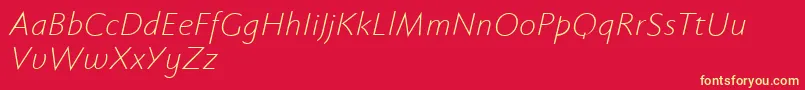 Fabersanspro46reduced Font – Yellow Fonts on Red Background