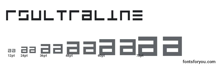 Размеры шрифта Rsultraline