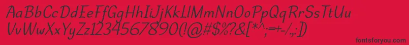 DehastaMomentosItalic Font – Black Fonts on Red Background