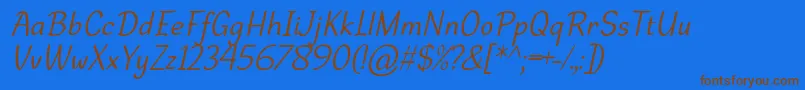 DehastaMomentosItalic Font – Brown Fonts on Blue Background