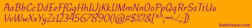 DehastaMomentosItalic Font – Purple Fonts on Orange Background