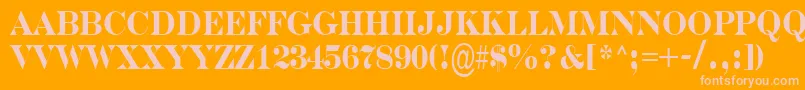 ASerifernrBold Font – Pink Fonts on Orange Background