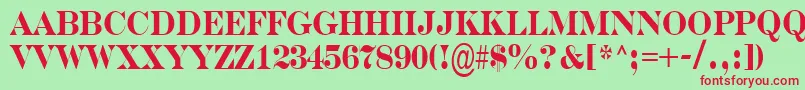 ASerifernrBold Font – Red Fonts on Green Background