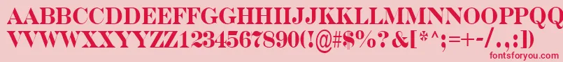 ASerifernrBold Font – Red Fonts on Pink Background