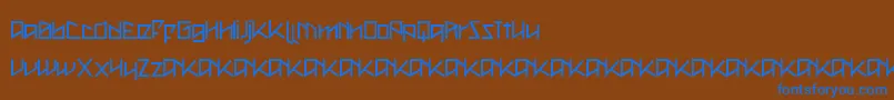 MetalAsInHeavy Font – Blue Fonts on Brown Background