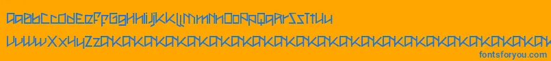 MetalAsInHeavy Font – Blue Fonts on Orange Background