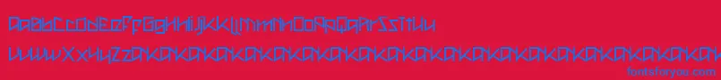 MetalAsInHeavy Font – Blue Fonts on Red Background