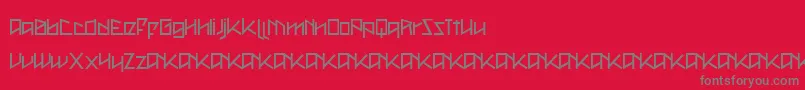 MetalAsInHeavy-Schriftart – Graue Schriften auf rotem Hintergrund