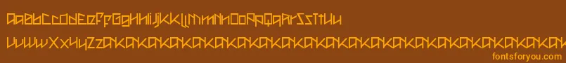 MetalAsInHeavy Font – Orange Fonts on Brown Background