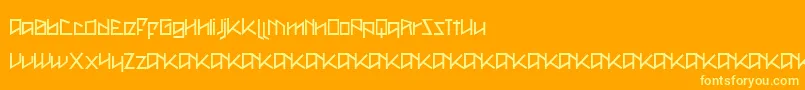 MetalAsInHeavy Font – Yellow Fonts on Orange Background