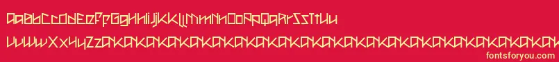 MetalAsInHeavy Font – Yellow Fonts on Red Background