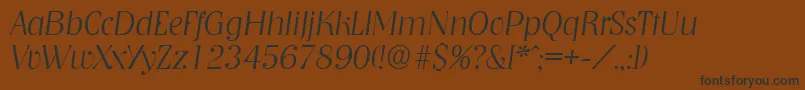 NashvilleXlightita Font – Black Fonts on Brown Background