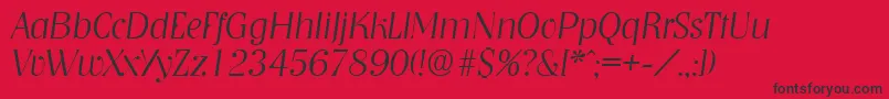 NashvilleXlightita Font – Black Fonts on Red Background