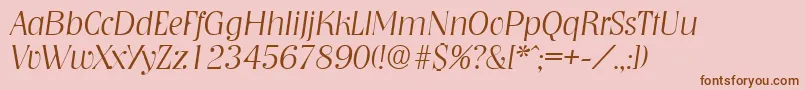 NashvilleXlightita Font – Brown Fonts on Pink Background