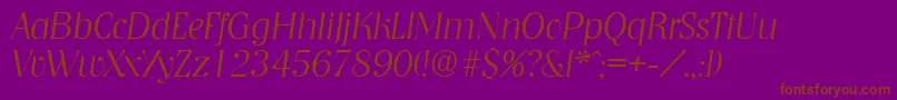 NashvilleXlightita Font – Brown Fonts on Purple Background