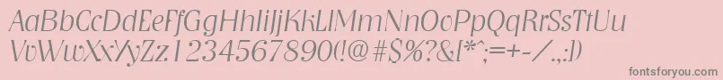 NashvilleXlightita Font – Gray Fonts on Pink Background