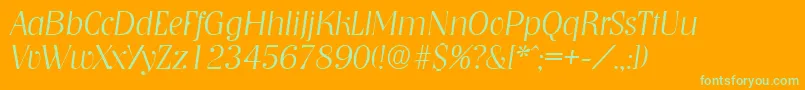NashvilleXlightita Font – Green Fonts on Orange Background