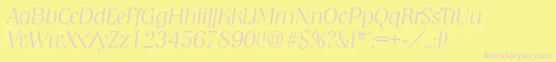 NashvilleXlightita Font – Pink Fonts on Yellow Background