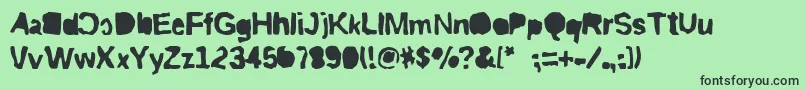 Riptrashroundmirror Font – Black Fonts on Green Background