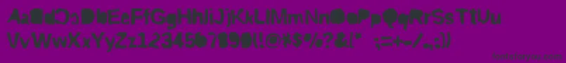 フォントRiptrashroundmirror – 紫の背景に黒い文字