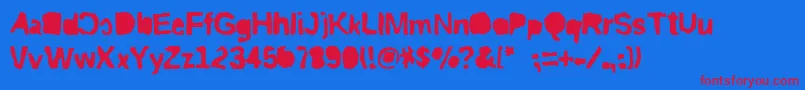 Riptrashroundmirror Font – Red Fonts on Blue Background