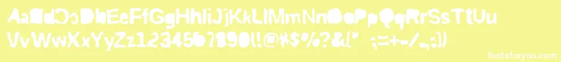 Riptrashroundmirror Font – White Fonts on Yellow Background