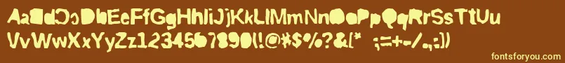 Riptrashroundmirror Font – Yellow Fonts on Brown Background