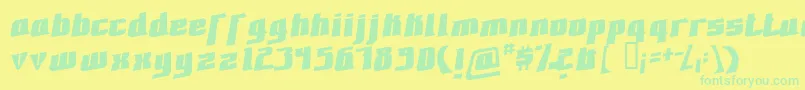 FontovisionIi3D Font – Green Fonts on Yellow Background
