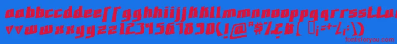 FontovisionIi3D-Schriftart – Rote Schriften auf blauem Hintergrund
