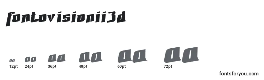 FontovisionIi3D Font Sizes