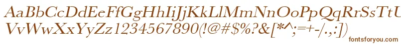 UrwbaskertwidOblique-fontti – ruskeat fontit valkoisella taustalla