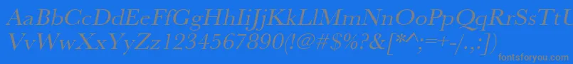 UrwbaskertwidOblique Font – Gray Fonts on Blue Background