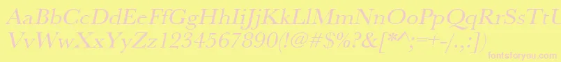 Шрифт UrwbaskertwidOblique – розовые шрифты на жёлтом фоне