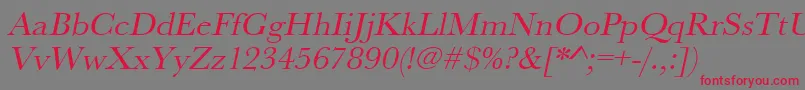 UrwbaskertwidOblique Font – Red Fonts on Gray Background