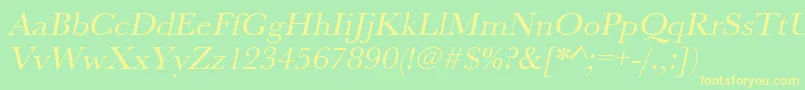 UrwbaskertwidOblique Font – Yellow Fonts on Green Background