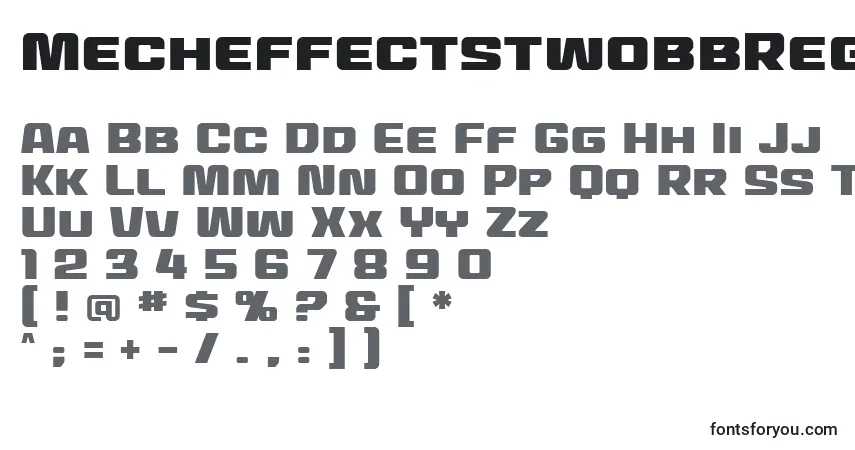 A fonte MecheffectstwobbReg (50069) – alfabeto, números, caracteres especiais