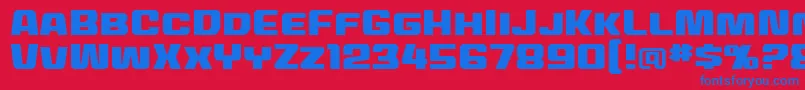 MecheffectstwobbReg Font – Blue Fonts on Red Background