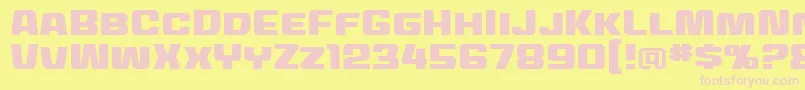 MecheffectstwobbReg-fontti – vaaleanpunaiset fontit keltaisella taustalla