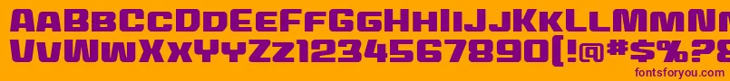 Шрифт MecheffectstwobbReg – фиолетовые шрифты на оранжевом фоне