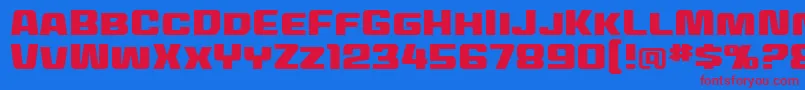 MecheffectstwobbReg Font – Red Fonts on Blue Background