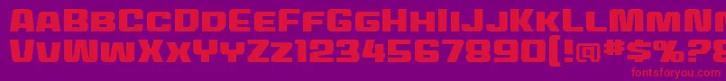 MecheffectstwobbReg Font – Red Fonts on Purple Background